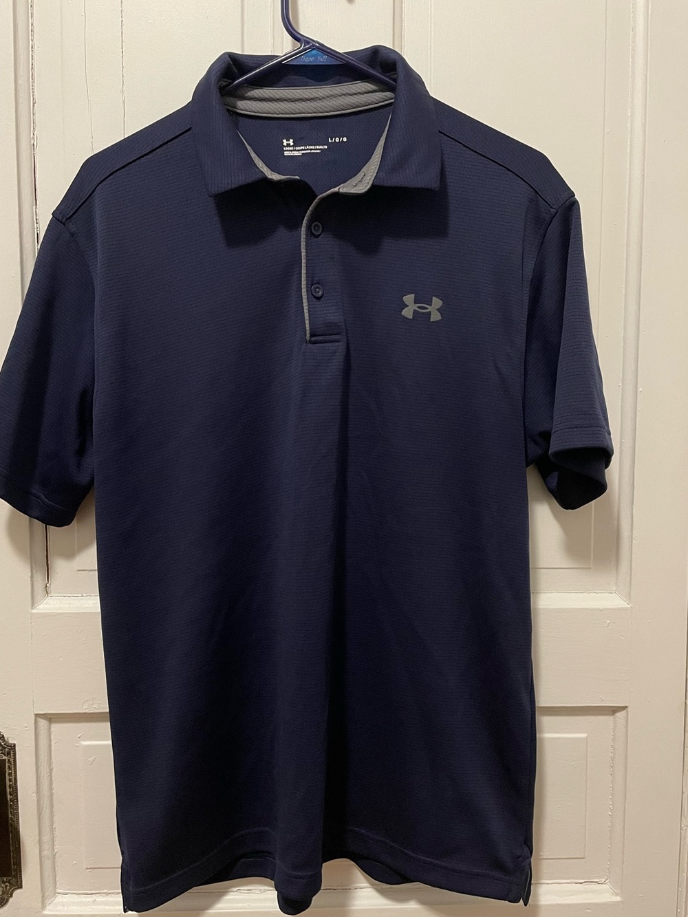 Under Armour Mens Navy Blue Polo Golf Shirt Size Large